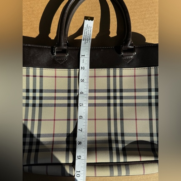 BURBERRY VINTAGE LINEN  TOTE LEATHER AUTHENTIC - Picture 10 of 12